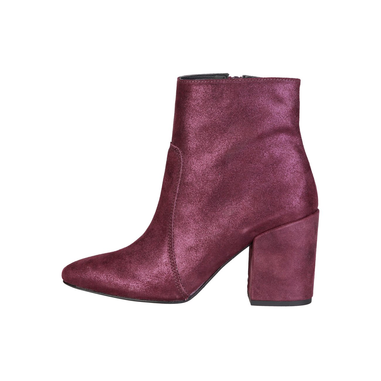 BOTTINES À TALON EN DAIM BORDEAUX IRISÉ FONTANA 2.0 - 89.90euros