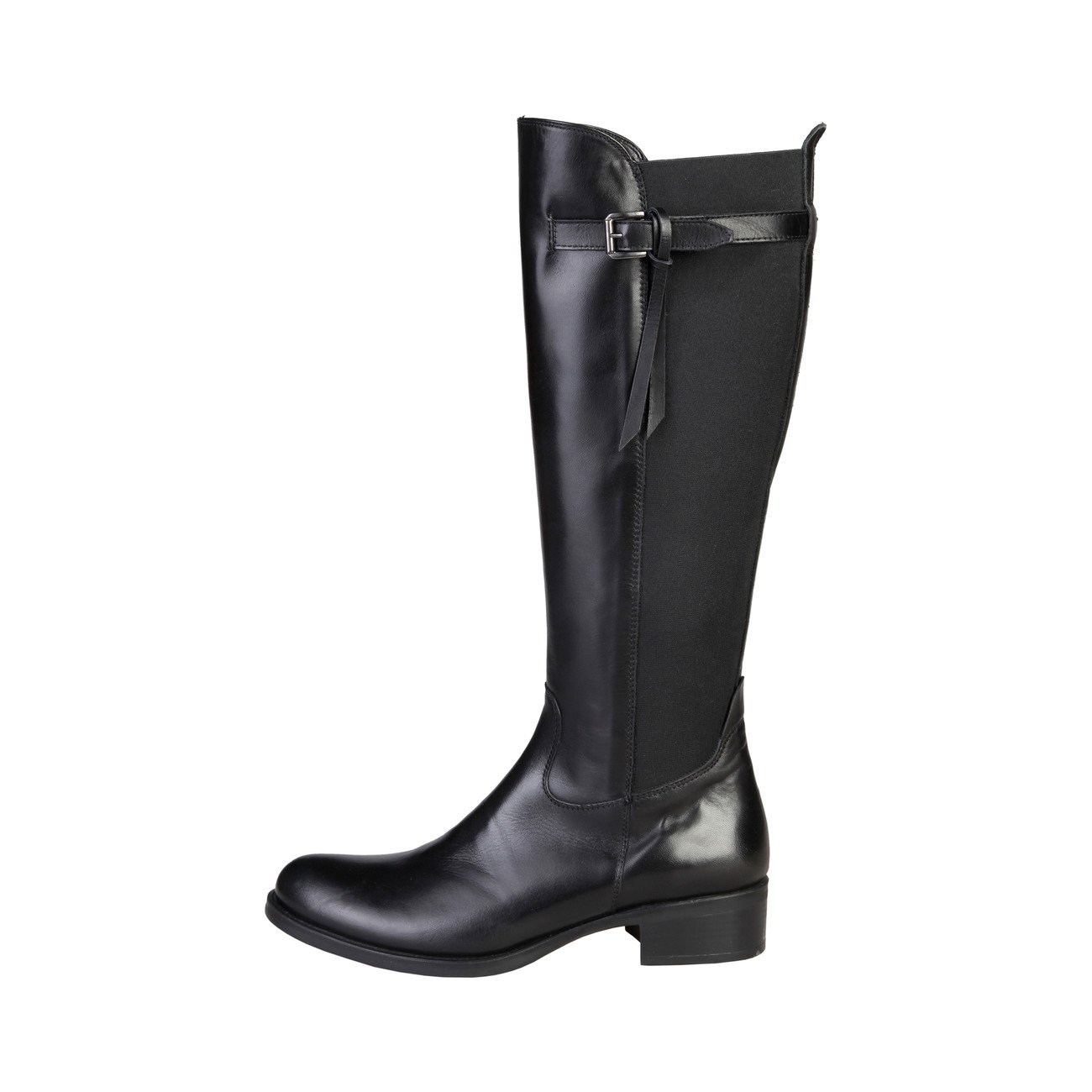 BOTTES CAVALIÈRE NOIRES EN CUIR MADE IN ITALIA - 109.90euros